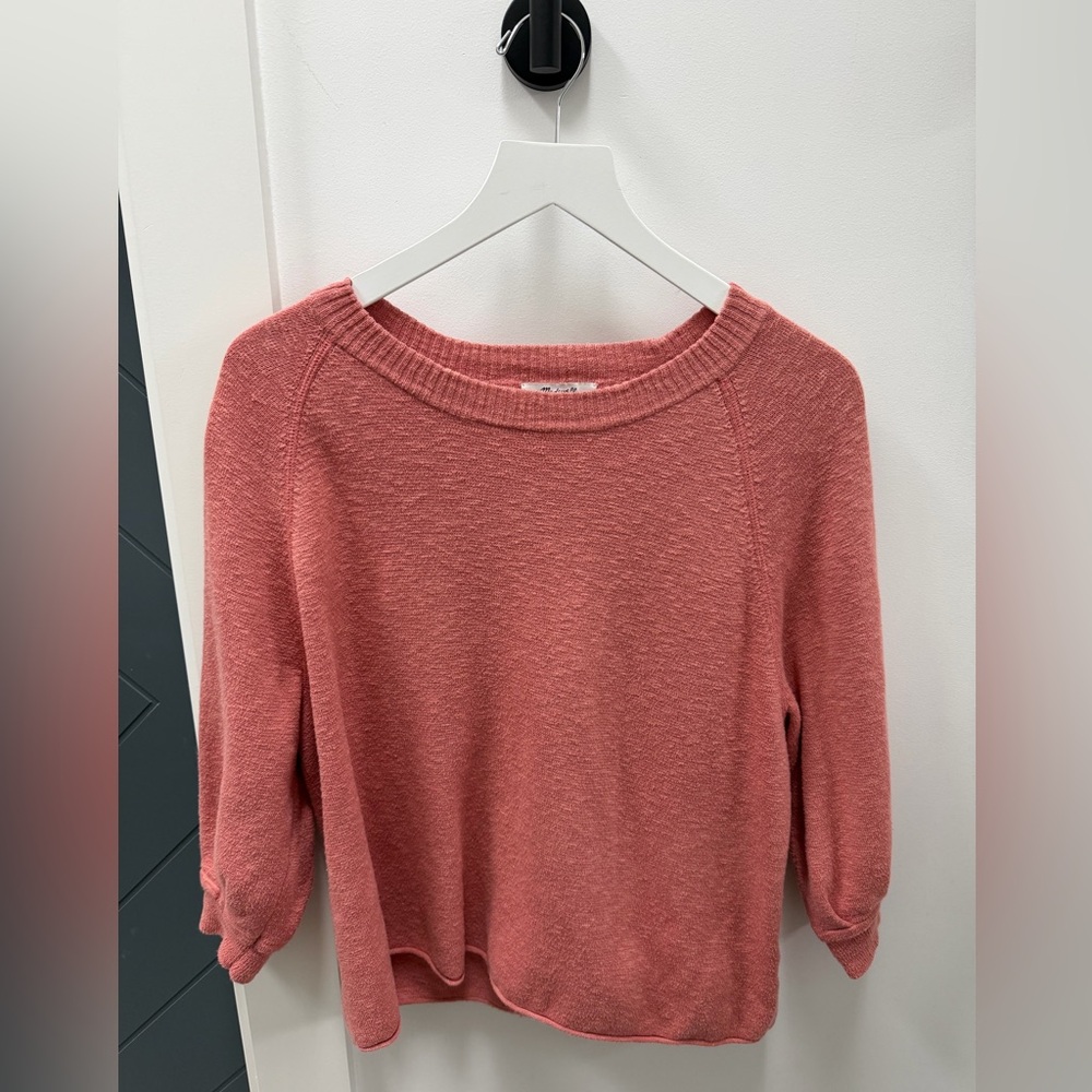 Madewell Coral Crew Neck Sweater